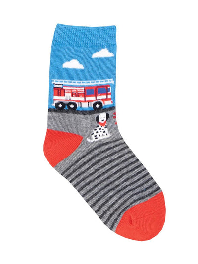 Kid's Fire Engine Socks - Lemon And Lavender Toronto