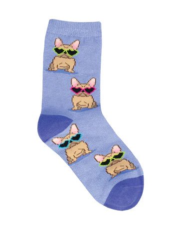 Kid's Frenchie Fashion Socks - Lemon And Lavender Toronto