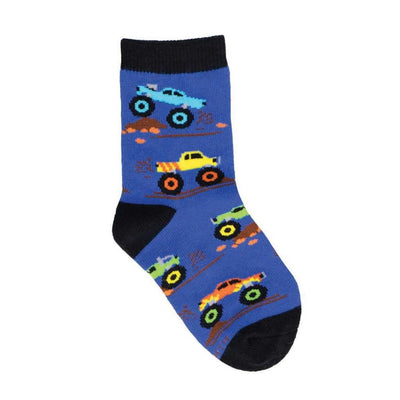 Kid's Monster Trucks Socks - Lemon And Lavender Toronto