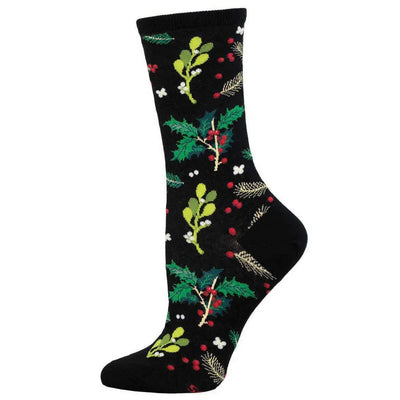 Ladies Mistletoe & Holly Socks - Lemon And Lavender Toronto