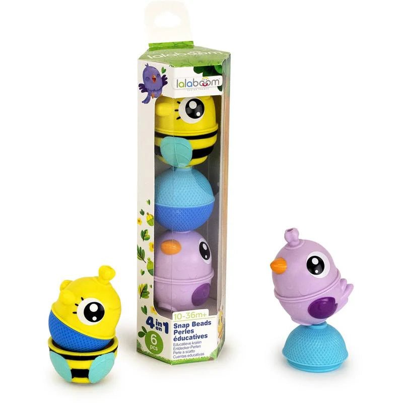 Lalaboom Tube of Educational Snap Beads - Lemon And Lavender Toronto