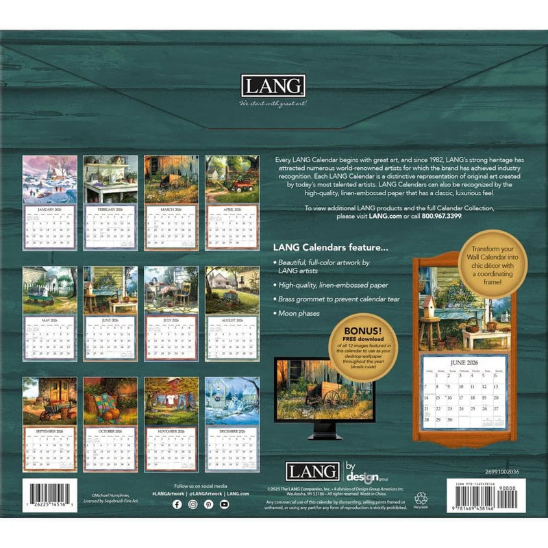 Simple Country 2026 Wall Calendar