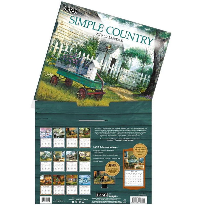 Simple Country 2026 Wall Calendar