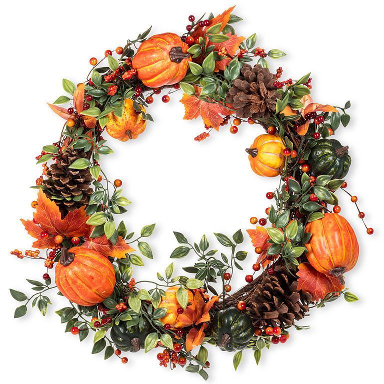 Large Fall Wreath with Pumpkins & Berries - Lemon And Lavender Toronto