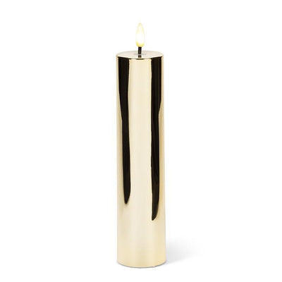 Large Gold Metallic LED Pillar - Lemon And Lavender Toronto