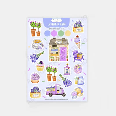 Lavender Farm Café Sticker Sheet - Lemon And Lavender Toronto