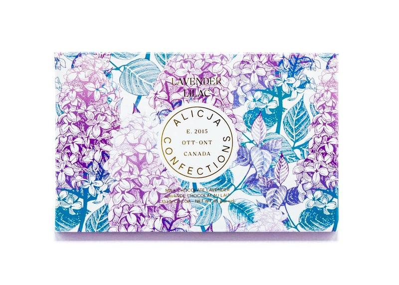 Lavender Lilac Milk Postcard Chocolate Bar - Lemon And Lavender Toronto