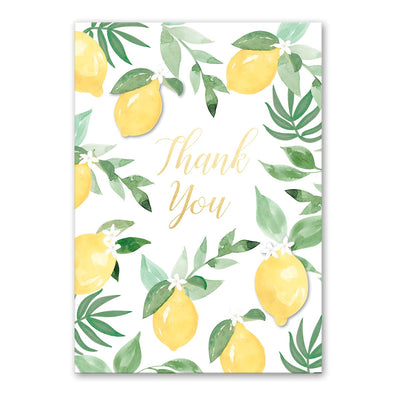 Leafy Lemons Thank You Greeting Card - Lemon And Lavender Toronto