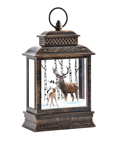 LED Bronze Water Lantern with Reindeer - Lemon And Lavender Toronto