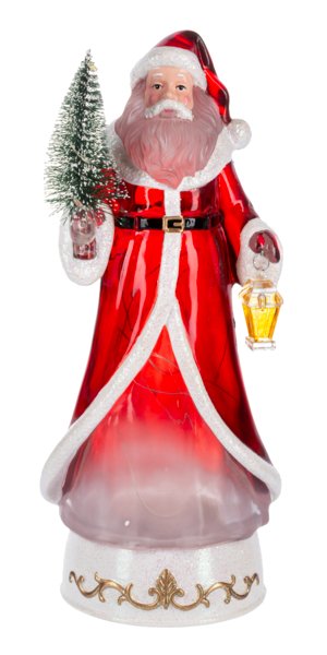 LED Light Up Shimmer Santa w/Tree Figurine - Lemon And Lavender Toronto