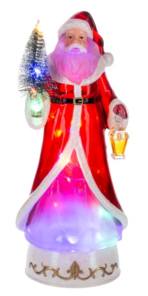 LED Light Up Shimmer Santa w/Tree Figurine - Lemon And Lavender Toronto