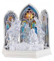 LED Stained Glass Nativity Scene with Music - Lemon And Lavender Toronto