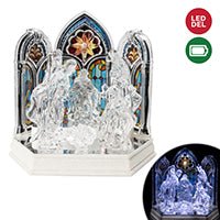 LED Stained Glass Nativity Scene with Music - Lemon And Lavender Toronto