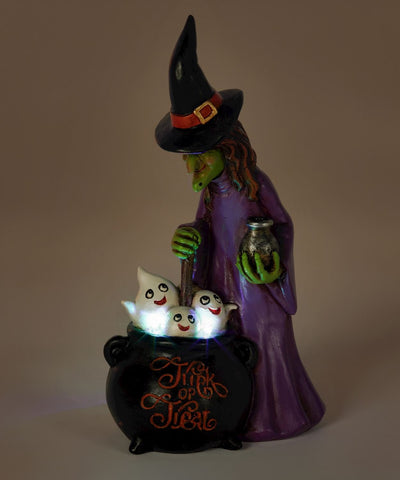 LED Witch Figurine w/ Cauldron - Lemon And Lavender Toronto