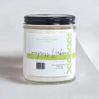 Lemongrass Verbena Natural Soy Candle - Made in Canada - Lemon And Lavender Toronto