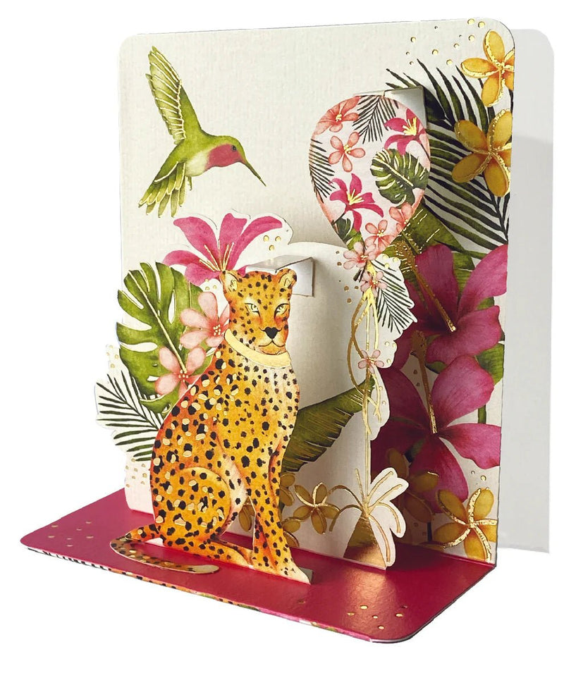 Leopard Pop - up Small 3D Card - Lemon And Lavender Toronto