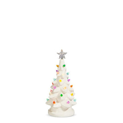 Lighted White Vintage Ceramic Christmas Tree with Color Lights - Lemon And Lavender Toronto
