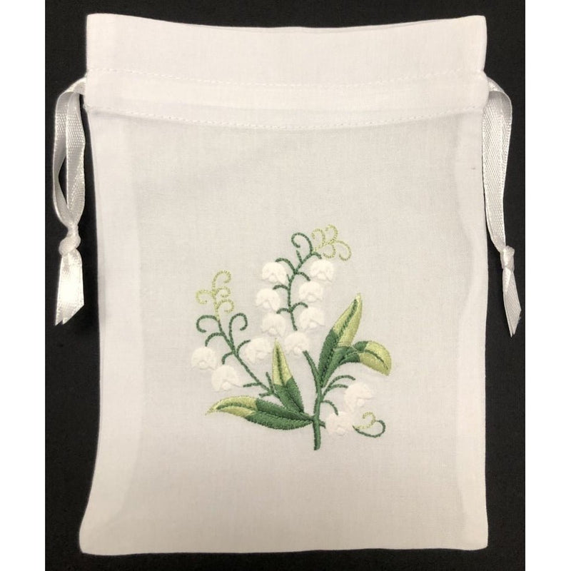 Lily of the Valley Embroidered Sachet Pouch - Lemon And Lavender Toronto