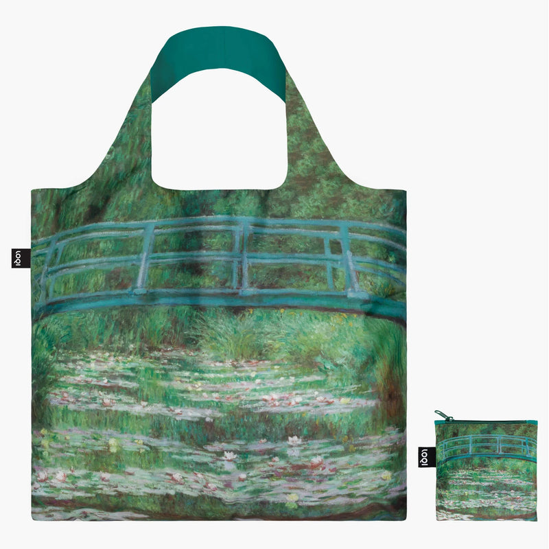 Loqi Tote Bag with Zip Pouch - Claude Monet - Japanese Footbridge Bag - Lemon And Lavender Toronto