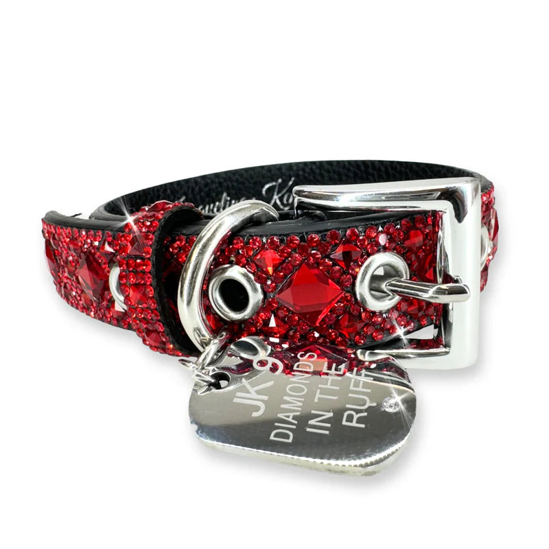 Diamond in the Ruff RED - Dog Collar & Leash  ( Sold Individually)