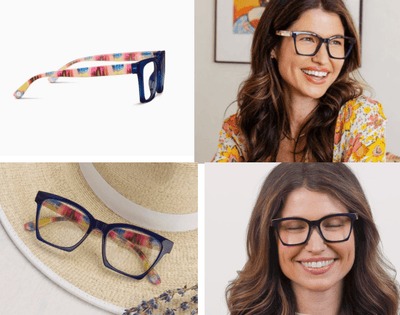 Maisie - Blue/Ikat Reading Glasses - Peepers - Lemon And Lavender Toronto