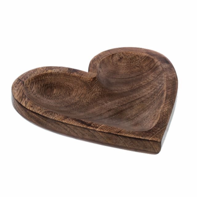 Mango Wood Heart Plate 2 Pc. Set - Lemon And Lavender Toronto