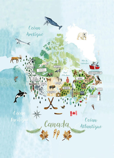 Map of Canada- KITCHEN LINEN - Lemon And Lavender Toronto