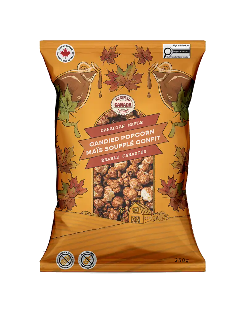 Canadian Maple Candied Popcorn - Made in Canada