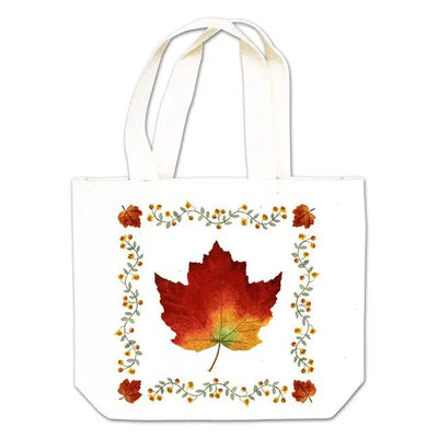 Maple Leaf Print Small Tote Bag - Lemon And Lavender Toronto