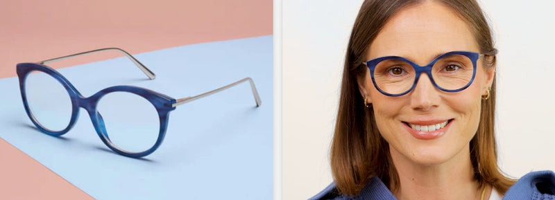 Margot Navy Horn Reading Glasses - Peepers - Lemon And Lavender Toronto