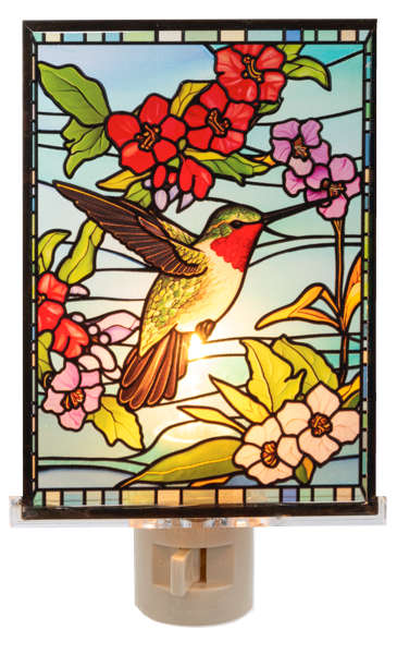 Stained Glass Hummingbird Nightlight