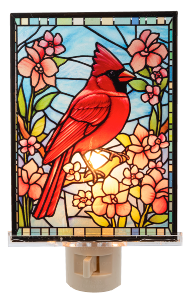 Stained Glass Cardinal Night Light