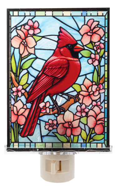 Stained Glass Cardinal Night Light