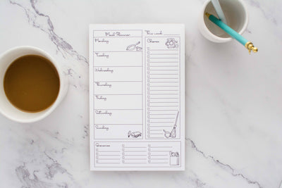 Meal/ Chore Planner - 25 page Notepad - Lemon And Lavender Toronto