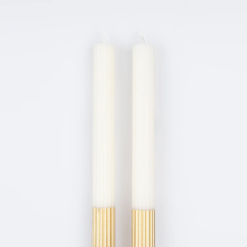 Gold Dipped Table Candles|Meri Meri
