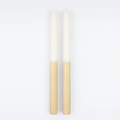 Gold Dipped Table Candles|Meri Meri