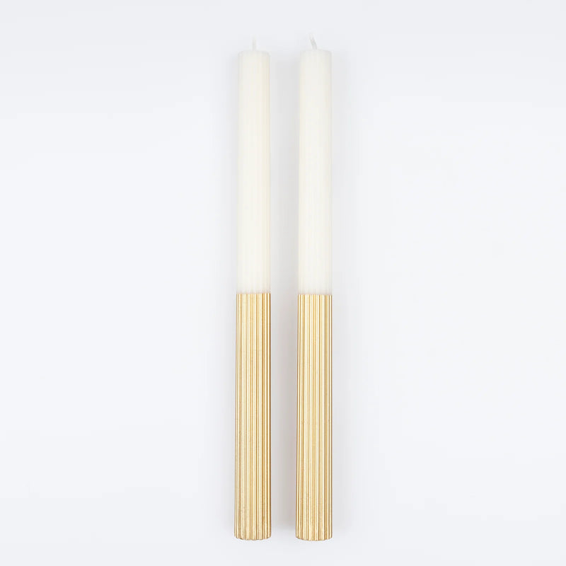 Gold Dipped Table Candles|Meri Meri