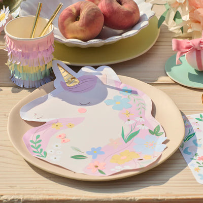 Meadow Unicorns Shaped Plates | Meri Meri