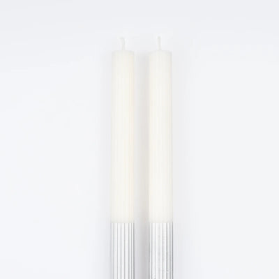Silver Dipped Table Candles|Meri Meri