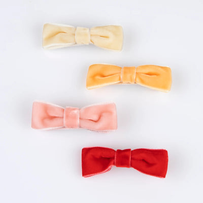 Rainbow Velvet Bow Hair Clips|Meri Meri
