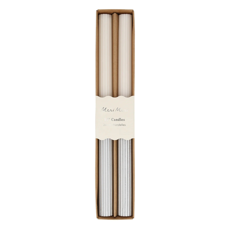 Silver Dipped Table Candles|Meri Meri
