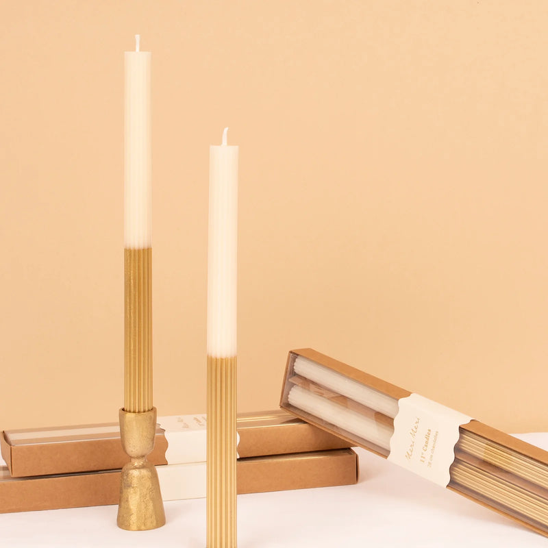 Gold Dipped Table Candles|Meri Meri