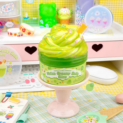 Melon Creamy Soda 2 Slimes in 1 - Kawaii Slime Company - Lemon And Lavender Toronto