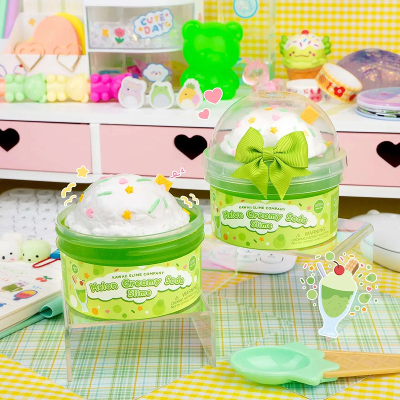 Melon Creamy Soda 2 Slimes in 1 - Kawaii Slime Company - Lemon And Lavender Toronto