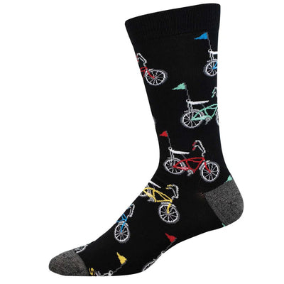 Men's Bamboo Retro Bikes Socks - Lemon And Lavender Toronto