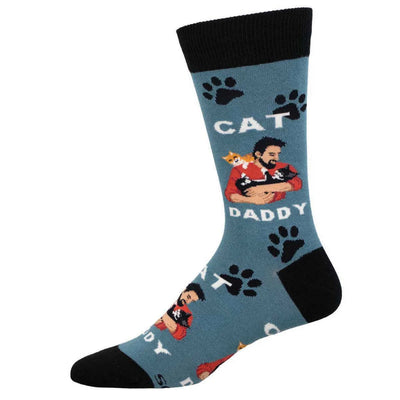 Mens Cat Daddy Socks - Lemon And Lavender Toronto