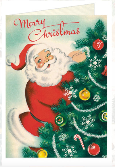 Merry Christmas Vintage Santa Card - Lemon And Lavender Toronto