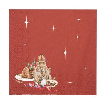 Merry Little Christmas' Rabbit Lunch Napkin - Lemon And Lavender Toronto