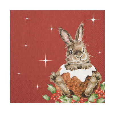 Merry Little Christmas' Rabbit Lunch Napkin - Lemon And Lavender Toronto