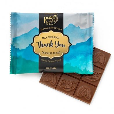 Milk Chocolate Thank You Bar - Rogers Chocolate - Lemon And Lavender Toronto
